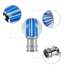 Load image into Gallery viewer, Brand New Universal Jdm Round Ball Crystal Clear Blue Stripes Manual Car Racing Gear Shift Knob Shifter M12 M10 M8