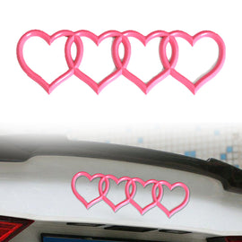 Brand New Audi Sport Car Trunk Lid Love Heart Rings Badge Logo Emblem Decoration Pink