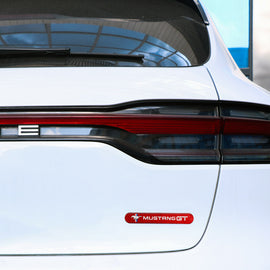 Brand New 1PCS Mustang GT Real Carbon Fiber Red Car Trunk Side Fenders Door Badge Scratch Guard Sticker