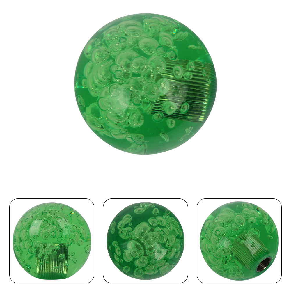 BRAND NEW UNIVERSAL V2 CRYSTAL BUBBLE GREEN ROUND BALL SHIFT KNOB MANUAL CAR RACING GEAR UNIVERSAL