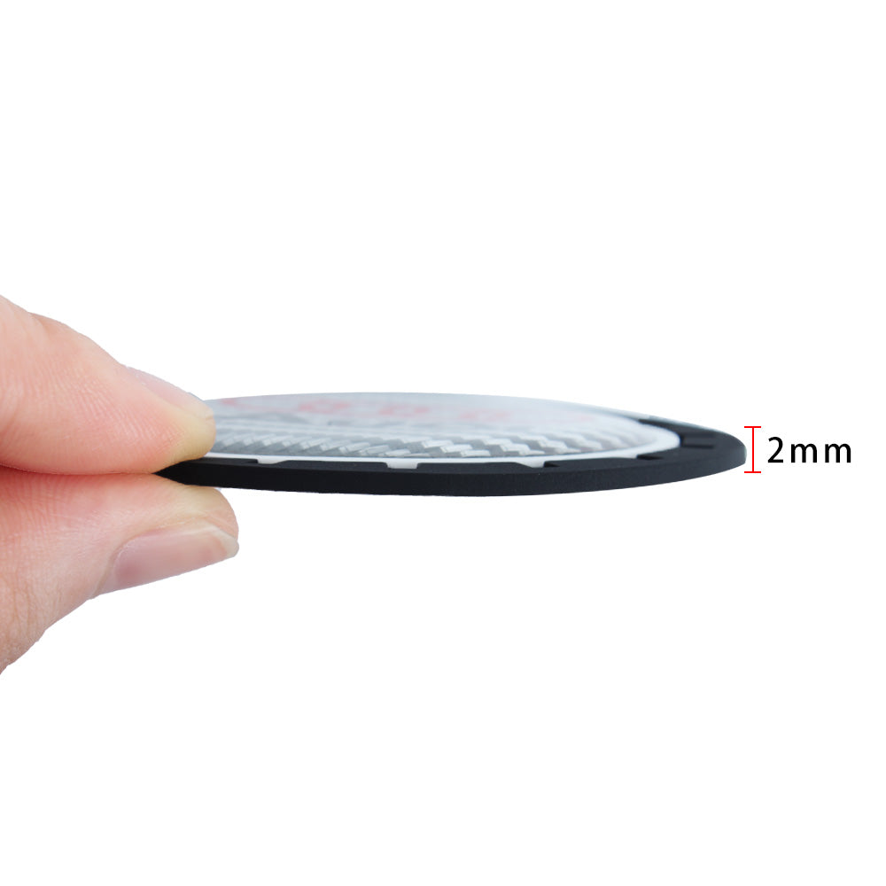 Brand New 2PCS MOMO Real Carbon Fiber Car Cup Holder Pad Water Cup Slot Non-Slip Mat Universal