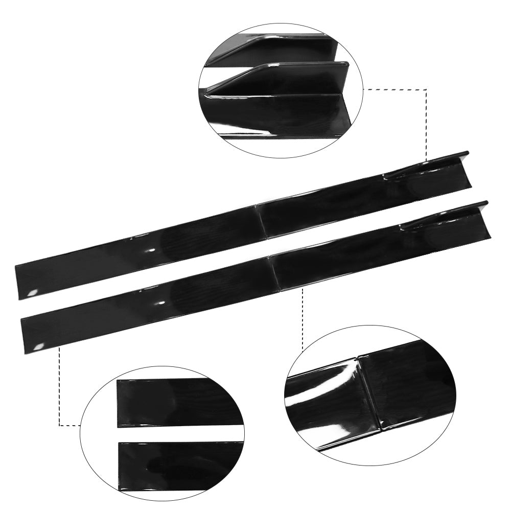 Brand New 4PCS Universal Car Side Skirt Extension Rocker Panel Body Lip Splitters Black