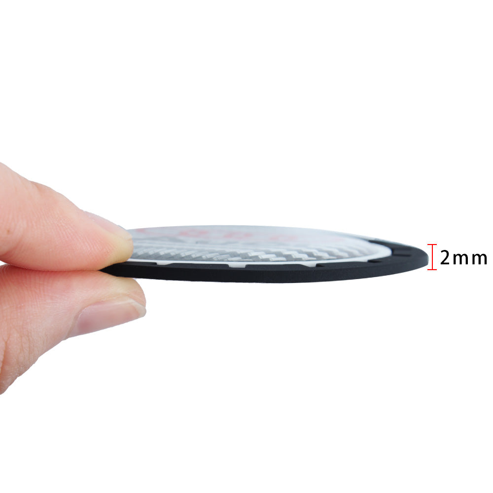Brand New 2PCS Ralliart Real Carbon Fiber Car Cup Holder Pad Water Cup Slot Non-Slip Mat Universal
