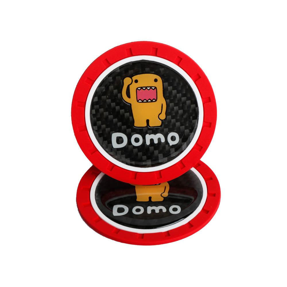 Brand New 2PCS Domo Real Carbon Fiber Car Cup Holder Pad Water Cup Slot Non-Slip Mat Universal