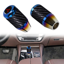 Load image into Gallery viewer, Brand New Universal Mitsubishi Car Gear Manuel Stick Real Carbon Fiber / Burnt Blue Shift Knob M8 M10 M12