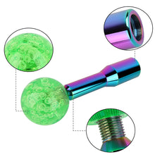 Load image into Gallery viewer, BRAND NEW UNIVERSAL V2 CRYSTAL BUBBLE GREEN ROUND BALL SHIFT KNOB MANUAL CAR RACING GEAR M8 M10 M12 &amp; Neo Chrome Shifter Extender Extension