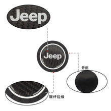 Load image into Gallery viewer, Brand New 2PCS JEEP Real Carbon Fiber Car Cup Holder Pad Water Cup Slot Non-Slip Mat Universal