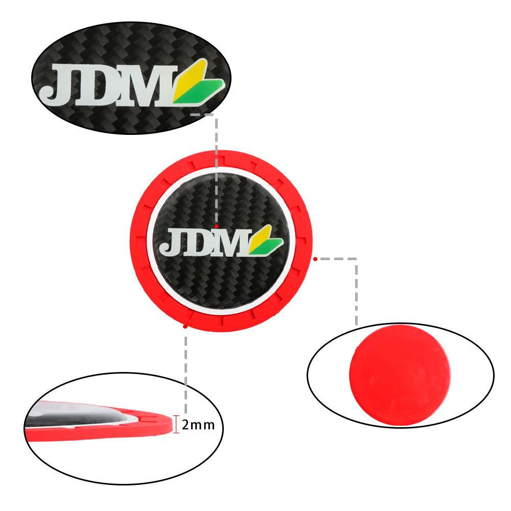 Brand New 2PCS JDM Real Carbon Fiber Car Cup Holder Pad Water Cup Slot Non-Slip Mat Universal
