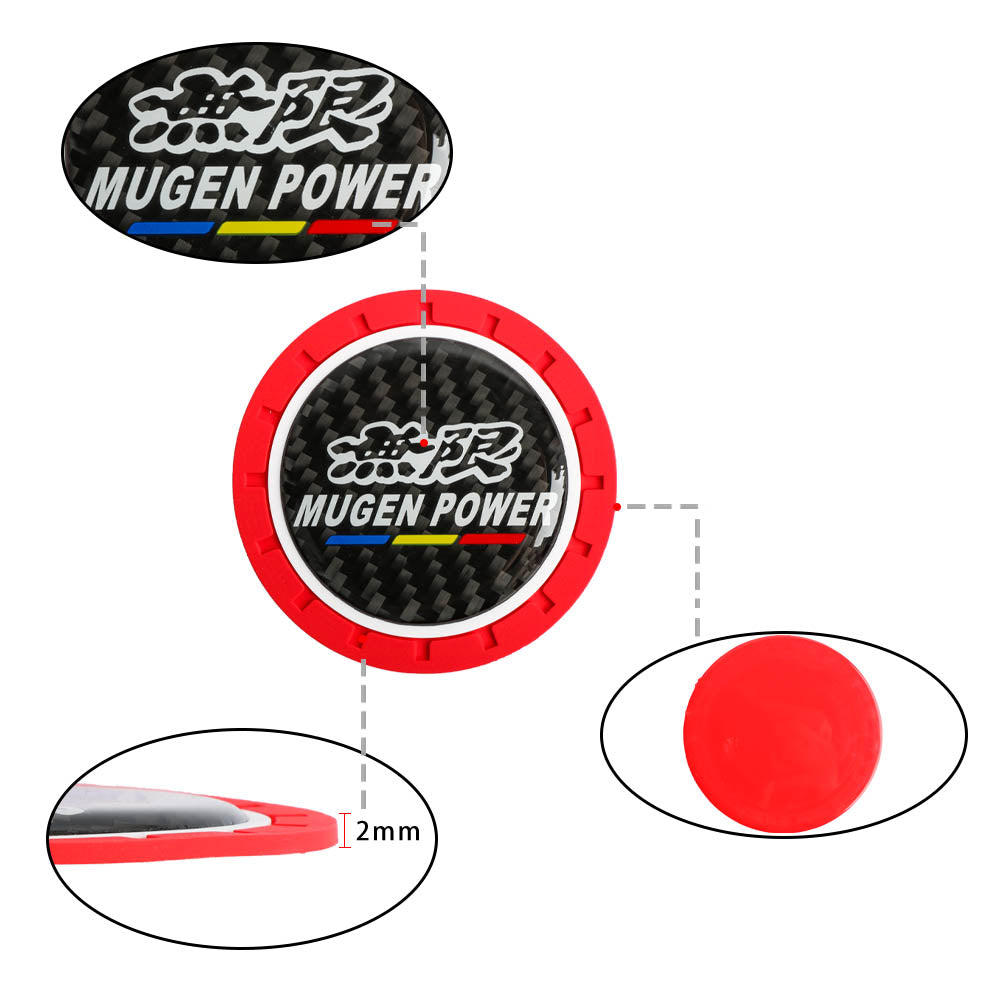 Brand New 2PCS Mugen Real Carbon Fiber Car Cup Holder Pad Water Cup Slot Non-Slip Mat Universal