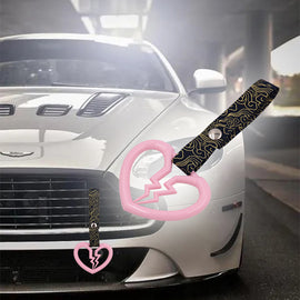 Brand New Broken Heart Pink JDM TSURIKAWA Ring Subway Train Bus Handle Strap Charm Drift
