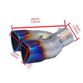 Brand New Universal Dual Burnt Blue Heart Shaped Stainless Steel Car Exhaust Pipe Muffler Tip Trim Bent