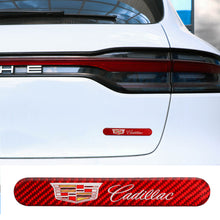 Load image into Gallery viewer, Brand New 1PCS Cadillac Real Carbon Fiber Red Car Trunk Side Fenders Door Badge Scratch Guard Sticker