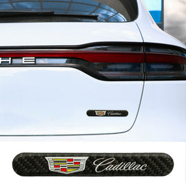 Brand New 1PCS Cadillac Real Carbon Fiber Black Car Trunk Side Fenders Door Badge Scratch Guard Sticker