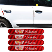 Load image into Gallery viewer, Brand New 4PCS Cadillac Real Carbon Fiber Red Car Trunk Side Fenders Door Badge Scratch Guard Sticker