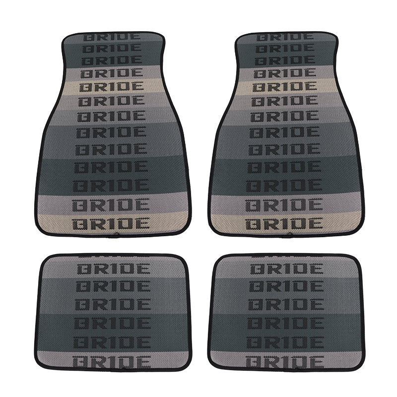 Brand New 4PCS UNIVERSAL BRIDE Racing Fabric Car Floor Mats Interior Carpets