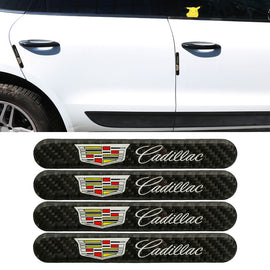 Brand New 4PCS Cadillac Real Carbon Fiber Black Car Trunk Side Fenders Door Badge Scratch Guard Sticker