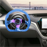 Brand New JDM Universal 6-Hole 326mm Vip Blue Crystal Bubble Neo Spoke Steering Wheel