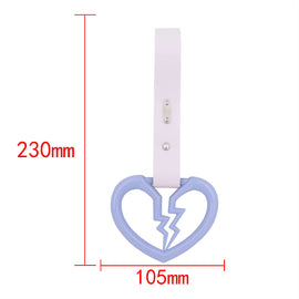 Brand New Broken Heart Light Blue JDM TSURIKAWA Ring Subway Train Bus Handle Strap Charm Drift