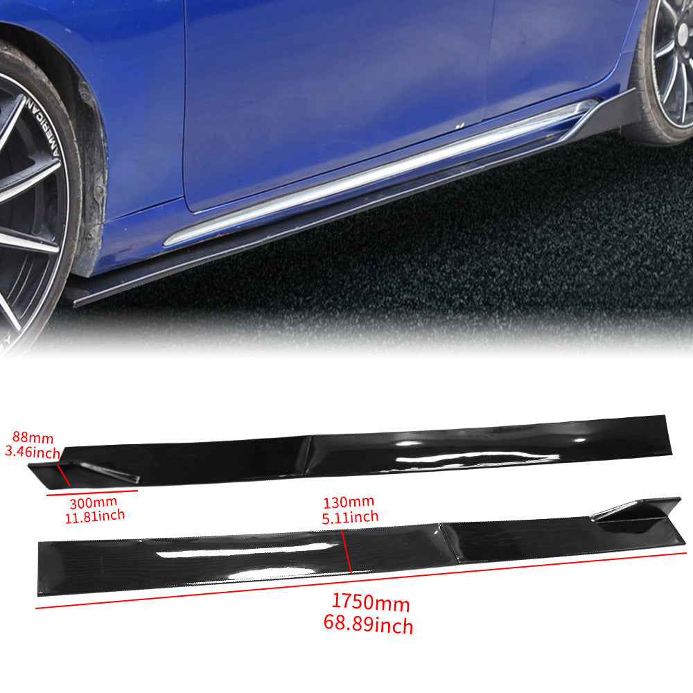 Brand New 4PCS Universal Car Side Skirt Extension Rocker Panel Body Lip Splitters Black