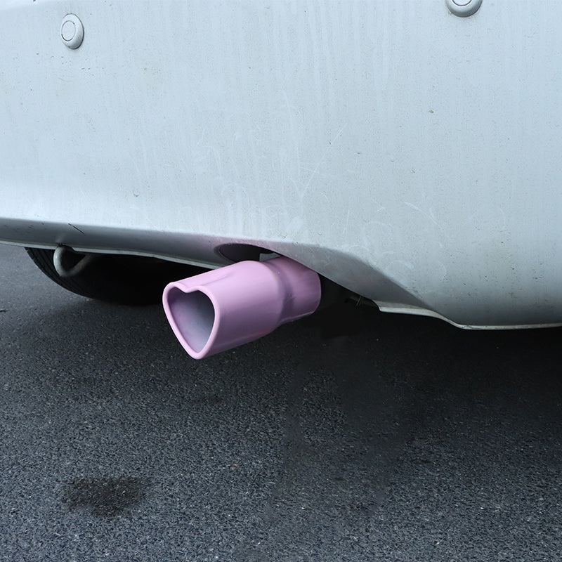 Brand New Universal Pink Heart Shaped Stainless Steel Car Exhaust Pipe Muffler Tip Trim Staight