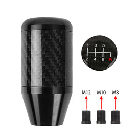 Brand New Universal 6 SPEED Black Real Carbon Fiber Racing Gear Stick Shift Knob For MT Manual M12 M10 M8