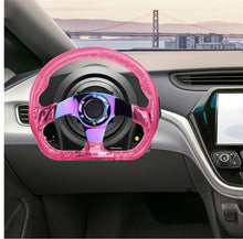 Load image into Gallery viewer, Brand New JDM Universal 6-Hole 326mm Vip Pink Crystal Bubble Neo Spoke Steering Wheel