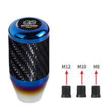 Load image into Gallery viewer, Brand New Universal Mugen Car Manuel Gear Stick Real Carbon Fiber / Burnt Blue Shift Knob M8 M10 M12