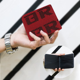 Brand New JDM Bride Red/Black Custom Stitched Racing Fabric Bifold Wallet Leather Gradate Men
