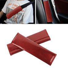 Load image into Gallery viewer, Brand New Universal 2PCS Red Carbon Fiber Look Car Seat Belt Covers Shoulder Pad