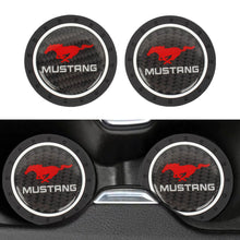 Load image into Gallery viewer, Brand New 2PCS Mustang Real Carbon Fiber Car Cup Holder Pad Water Cup Slot Non-Slip Mat Universal