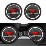 Brand New 2PCS Mustang Real Carbon Fiber Car Cup Holder Pad Water Cup Slot Non-Slip Mat Universal