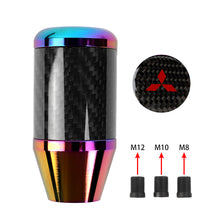 Load image into Gallery viewer, Brand New Universal Mitsubishi Neo Chrome Real Carbon Fiber Racing Gear Stick Shift Knob For MT Manual M12 M10 M8