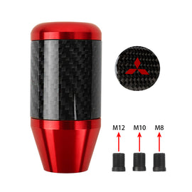 Brand New Universal Mitsubishi Red Real Carbon Fiber Racing Gear Stick Shift Knob For MT Manual M12 M10 M8