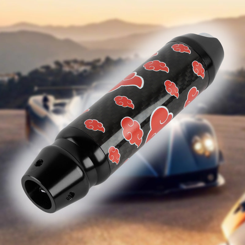 Brand New Naruto Akatsuki Cloud Universal Real Carbon Fiber Black Aluminum Automatic Transmission Racing Gear Shift Knob