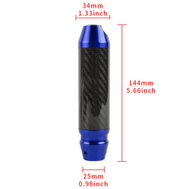 Brand New Universal Real Carbon Fiber Blue Aluminum Automatic Transmission Racing Gear Shift Knob