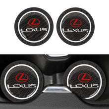 Load image into Gallery viewer, Brand New 2PCS Lexus Real Carbon Fiber Car Cup Holder Pad Water Cup Slot Non-Slip Mat Universal