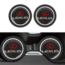 Brand New 2PCS Lexus Real Carbon Fiber Car Cup Holder Pad Water Cup Slot Non-Slip Mat Universal