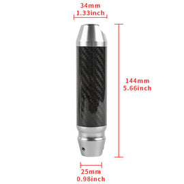 Brand New Universal Real Carbon Fiber Silver Aluminum Automatic Transmission Racing Gear Shift Knob