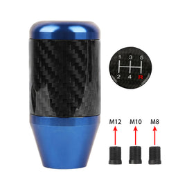 Brand New Universal 5 SPEED Blue Real Carbon Fiber Racing Gear Stick Shift Knob For MT Manual M12 M10 M8