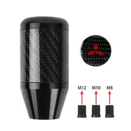Brand New Universal Mitsubishi Black Real Carbon Fiber Racing Gear Stick Shift Knob For MT Manual M12 M10 M8