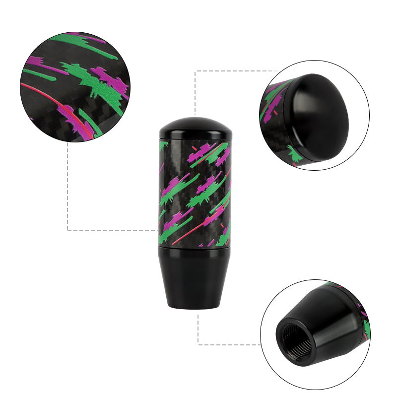 Brand New 9CM HKS Style Universal Black Carbon Fiber Manual Gear Stick Shift Knob Lever Shifter M8 M10 M12