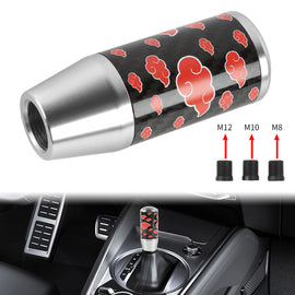 Brand New 9CM Universal Naruto Akatsuki Cloud Silver Carbon Fiber Manual Gear Stick Shift Knob Lever Shifter M12 M10 M8