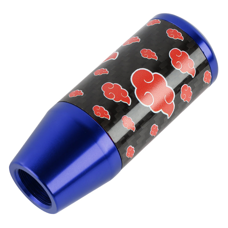 Brand New 9CM Universal Naruto Akatsuki Cloud Blue Carbon Fiber Manual Gear Stick Shift Knob Lever Shifter M12 M10 M8