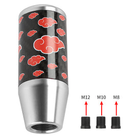 Brand New 9CM Universal Naruto Akatsuki Cloud Silver Carbon Fiber Manual Gear Stick Shift Knob Lever Shifter M12 M10 M8