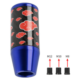 Brand New 9CM Universal Naruto Akatsuki Cloud Blue Carbon Fiber Manual Gear Stick Shift Knob Lever Shifter M12 M10 M8