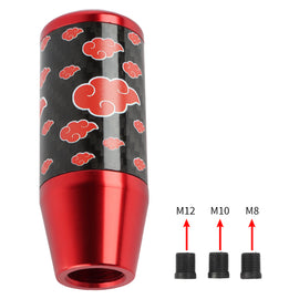 Brand New 9CM Universal Naruto Akatsuki Cloud Red Carbon Fiber Manual Gear Stick Shift Knob Lever Shifter M12 M10 M8