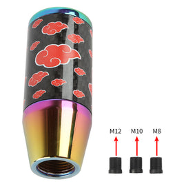 Brand New 9CM Universal Naruto Akatsuki Cloud Neo Chrome Carbon Fiber Manual Gear Stick Shift Knob Lever Shifter M12 M10 M8