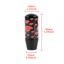 Load image into Gallery viewer, Brand New 9CM Universal Naruto Akatsuki Cloud Black Carbon Fiber Manual Gear Stick Shift Knob Lever Shifter M12 M10 M8