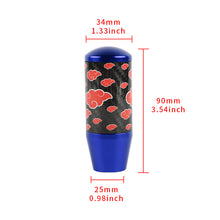 Load image into Gallery viewer, Brand New 9CM Universal Naruto Akatsuki Cloud Blue Carbon Fiber Manual Gear Stick Shift Knob Lever Shifter M12 M10 M8