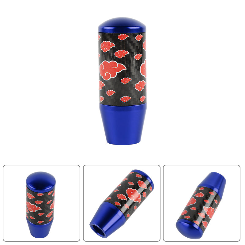 Brand New 9CM Universal Naruto Akatsuki Cloud Blue Carbon Fiber Manual Gear Stick Shift Knob Lever Shifter M12 M10 M8